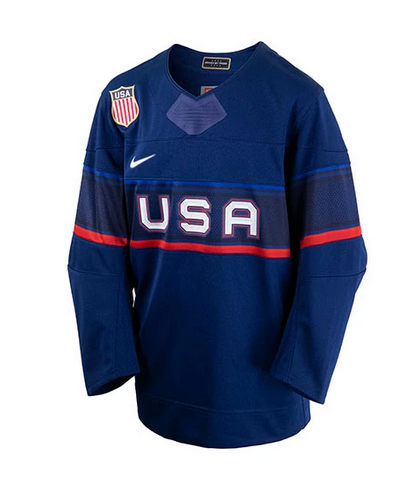 Youth USA Hockey 2022 Olympic Navy Replica Jersey